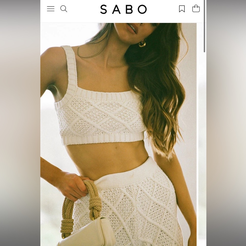 SABO SKIRT venti knit top - white/small